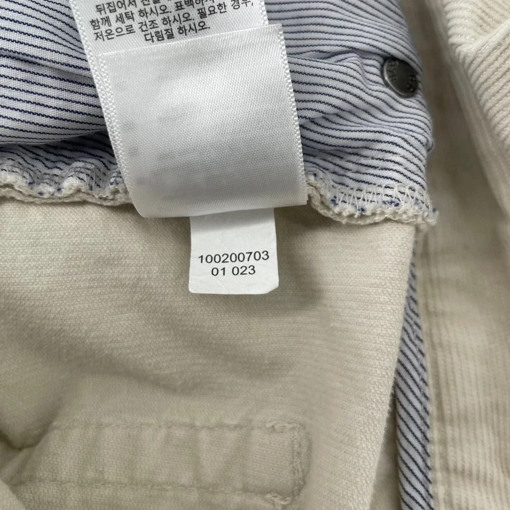 Brooks Brothers Corduroy Pants Mens 40x31 Cream Slim Fit 5-Pocket Trousers